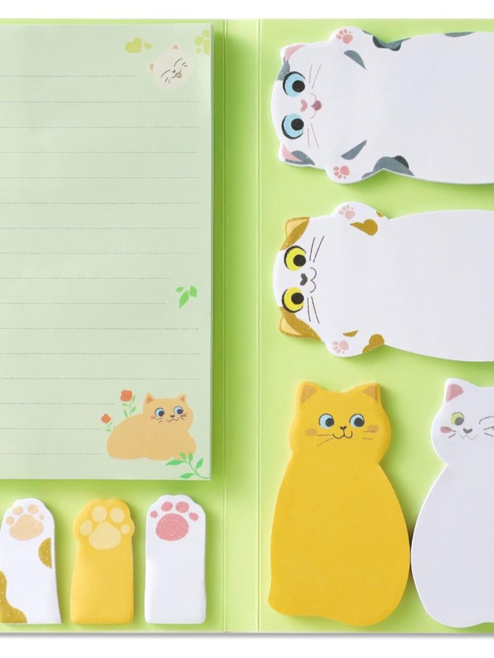 Cat Sticky Notes Set, Cute Sticky Note Animal Divider Tabs Bundle Writing Memo P